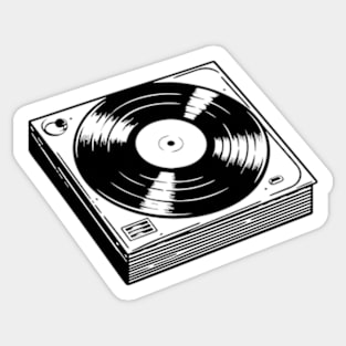 Vinyl Album on a Turntable Sticker